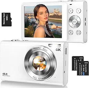 Digital Camera,Autofocus 4K Vlogging Camera for Photography with 32GB Card